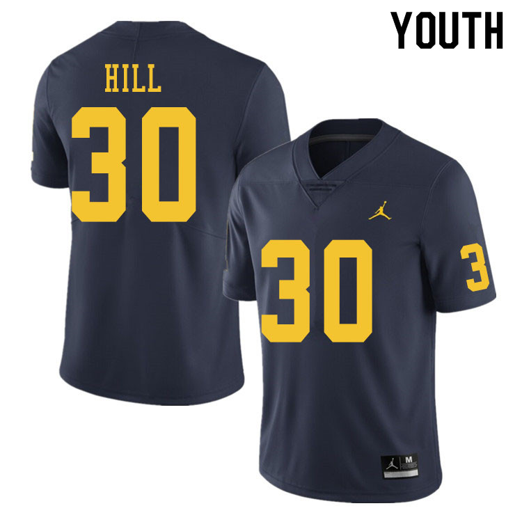 Youth #30 Daxton Hill Michigan Wolverines College Football Jerseys Sale-Navy